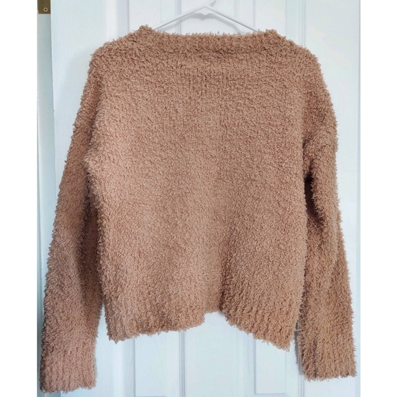 NWT - Toffee Fuzzy V-Neck Sweater - Picture 2 of 5